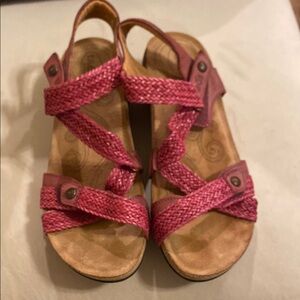 Taos Footwear Pink Braided Sandals